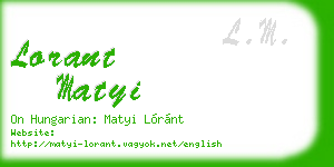 lorant matyi business card