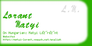 lorant matyi business card